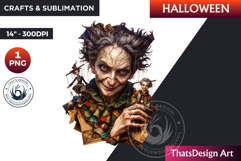 Horrific Halloween Witch Clipart, spooky Bad witch PNG Product Image 1