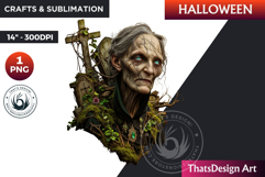 Horrific Halloween Witch Clipart, spooky Bad witch PNG Product Image 1