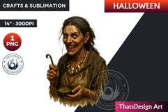 Horrific Witch Clipart, Halloween clipart, Bad witch, scary Product Image 1