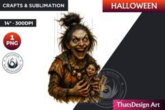 Horrific Witch Clipart, Halloween clipart, Bad witch, scary Product Image 1