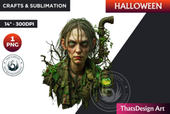 Horrific Halloween Witch Clipart, spooky Bad witch PNG Product Image 1