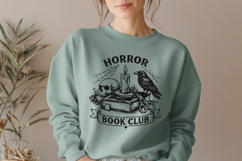 Horror Book Club SVG - Spooky Reading PNG - Gothic Raven Product Image 2