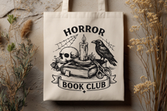 Horror Book Club SVG - Spooky Reading PNG - Gothic Raven Product Image 3