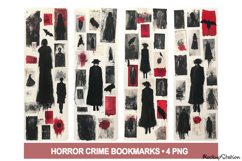 True Crime Bookmarks Printable PNG | Gothic Horror Product Image 1