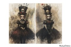 Horror Girls Junk Journal Printable Half Pages | Halloween Product Image 2