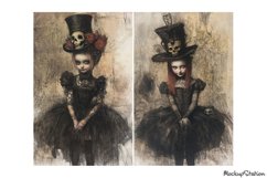 Horror Girls Junk Journal Printable Half Pages | Halloween Product Image 3