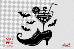 Witch boots SVG Witches brew Halloween silhouette SVG Bat Product Image 1