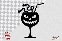 Jack o lantern face svg Halloween Witches brew Wine glass Product Image 1