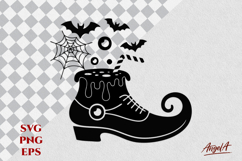 Witch boot silhouette Halloween witches brew SVG Product Image 1