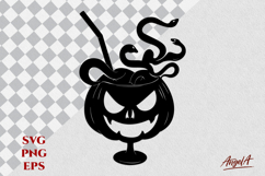 Wine glass snakes Halloween horror face Cocktail SVG Product Image 1