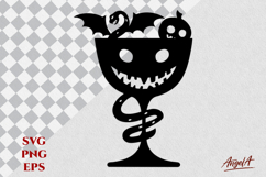 Jack o lantern face Cocktail glass SVG Halloween horror Product Image 1
