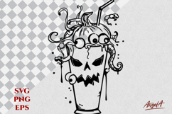 Cocktail glass silhouette SVG spooky Halloween clipart Product Image 1