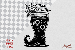 Witch boot silhouette Cocktail SVG Halloween witches brew Product Image 1