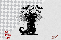 Witch boot silhouette SVG Halloween witches brew Cocktail Product Image 1