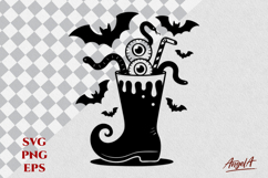 Witch boot SVG Halloween witches brew Cocktail Bat Snake Product Image 1