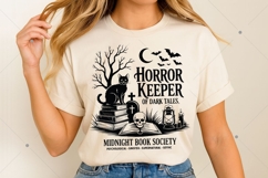 Horror Midnight Book Club Society PNG SVG, Vintage Halloween Product Image 1