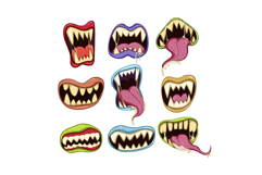 horror mouth set cartoon Product Image 1