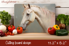 Horse Kitchen Cutting Board Sublimation Design | Kitchen Product Image 1