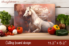 Horse Kitchen Cutting Board Sublimation Design | Kitchen Product Image 1