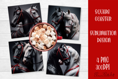 Cute hors Coaster Design, Hors Coaster Sublimation Product Image 1