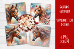 Cute hors Coaster Design, Hors Coaster Sublimation Product Image 1