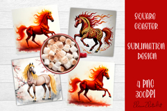 Cute hors Coaster Design, Hors Coaster Sublimation Product Image 1