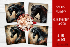 Cute hors Coaster Design, Hors Coaster Sublimation Product Image 1