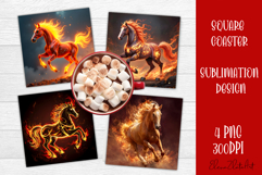 Cute hors Coaster Design, Hors Coaster Sublimation Product Image 1