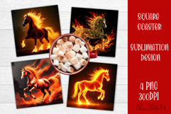 Cute hors Coaster Design, Hors Coaster Sublimation Product Image 1