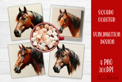 Cute hors Coaster Design, Hors Coaster Sublimation Product Image 1