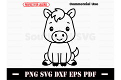 Cute Baby Horse Doodle Design SVG PNG DXF EPS PDF Product Image 1