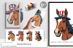 Digital Paper Horse Patriotic Product Image 1