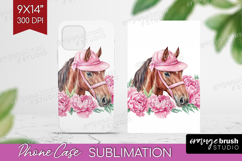 Horse Flowers Phone Case PNG Cute Farm Case PNG Sublimation Product Image 1