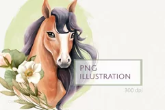 Horse Floral illustration | PNG Sublimation design Product Image 1