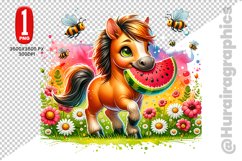 Cute Horse Clipart - PNG File Product Image 1