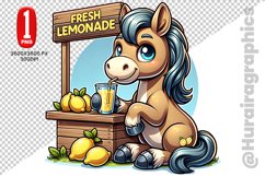 Cute Horse Clipart - PNG File Product Image 1