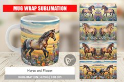 Mug Wrap Design Horse and Flower Product Image 1