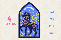 Floral Horse Shooting Star - 4 SVG Layers Product Image 1