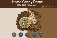 Horse Candy Dome Holder SVG Product Image 3