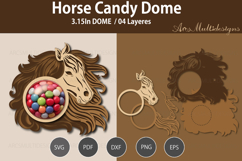 Horse Candy Dome Holder SVG Product Image 1