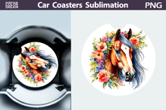 Horse Car Coaster | Watercolor Horse Sublimation Product Image 1