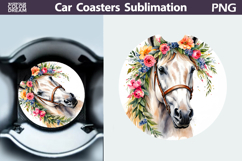 Horse Car Coaster | Watercolor Horse Sublimation Product Image 1