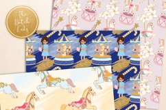 Horses Carrousel Scrapbook Papers - Seamless &amp; NON-seamless Product Image 2