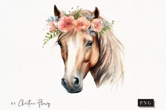 Horse With Flower Crown PNG | Spring PNG Product Image 1