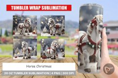 Tumbler Sublimation Wrap Horse Christmas Product Image 1