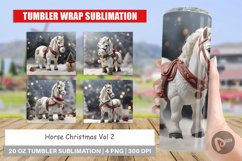 Tumbler Sublimation Wrap Horse Christmas Product Image 1