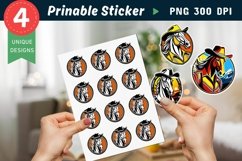 Horse Cowboy Sticker Clipart Product Image 1