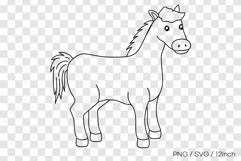 Beautiful running farm horse pony mane PNG animal clipart Product Image 1