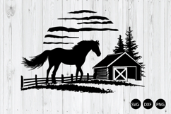 Barn Horse SVG, Horse Farm SVG, Horse SVG Product Image 1
