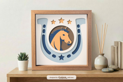 Farmhouse Horse Layered Shadow Box SVG Product Image 1